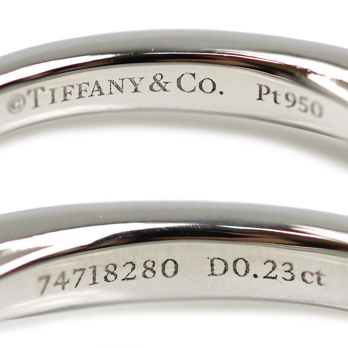TIFFANY&Co. ティファニー Pt950プラチナ ハーモニー ハーフサークル リング・指輪 ダイヤモンド0.23ct 8号 3.2g レディース【中古】