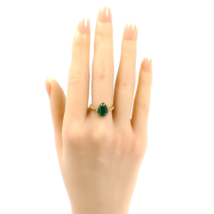 Boucheron ブシュロン K18YG イエローゴールド セルパンボエム マラカイト リング・指輪 JRG02795 マラカイト 10号 50 2.7g レディース【中古】【美品】
