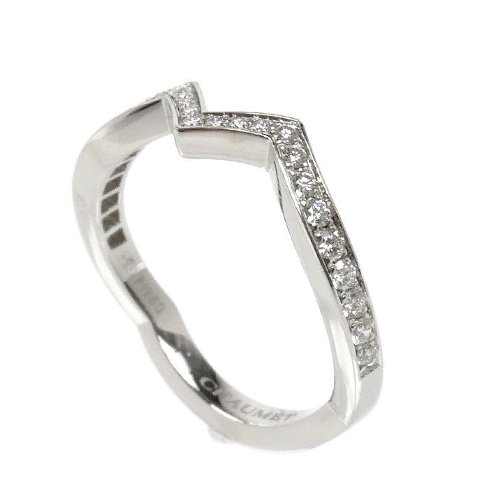 Chaumet ショーメ Pt950プラチナ ジョゼフィーヌ アムール デ グレット バンドーリング リング・指輪 083760 ダイヤモンド 8号 48 3.3g レディース【中古】