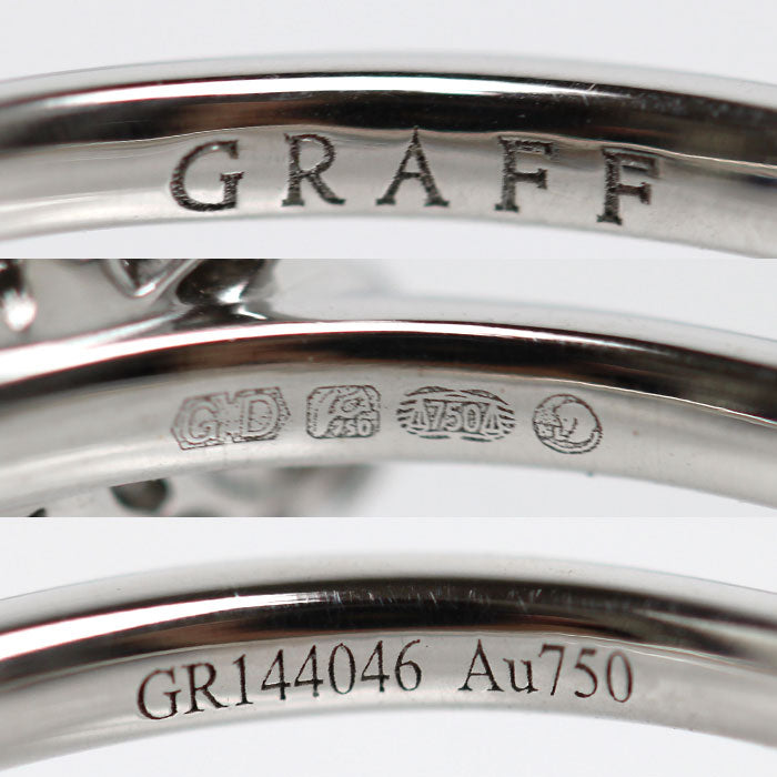 GRAFF グラフ K18WG ホワイトゴールド ミニバタフライ シルエット リング・指輪 RGR908 ダイヤモンド 9号 2.4g レディース【中古】【美品】
