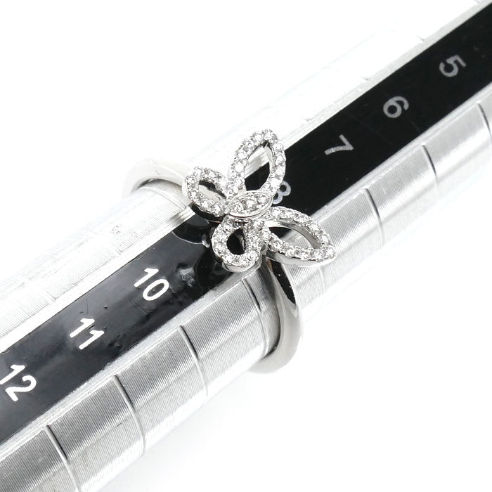 GRAFF グラフ K18WG ホワイトゴールド ミニバタフライ シルエット リング・指輪 RGR908 ダイヤモンド 9号 2.4g レディース【中古】【美品】