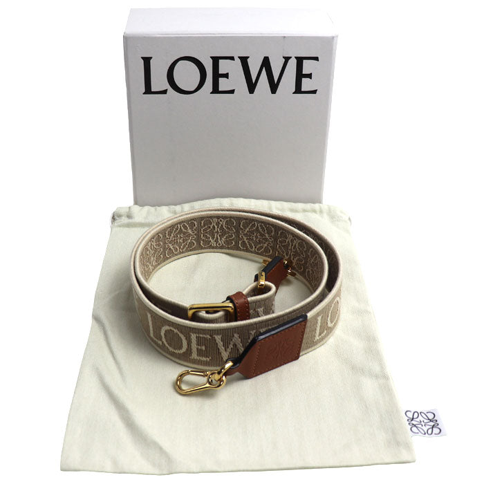 LOEWE ロエベ アナグラム ショルダーストラップ ベージュ/タン C073T87X01 レディース【中古】
