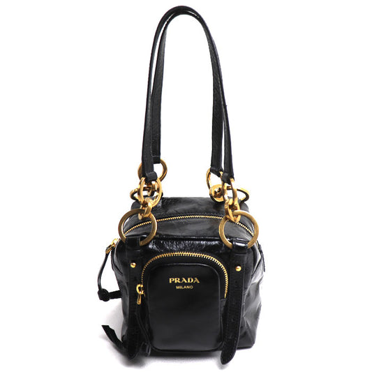 PRADA プラダ ダングル ハンドバッグ ブラック 1BB137 2CYR F0002 レディース【中古】【美品】