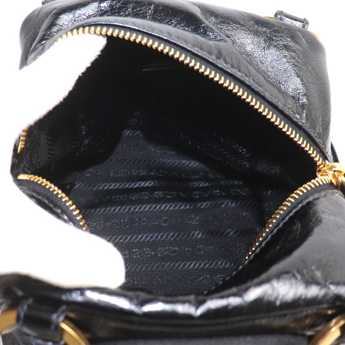 PRADA プラダ ダングル ハンドバッグ ブラック 1BB137 2CYR F0002 レディース【中古】【美品】