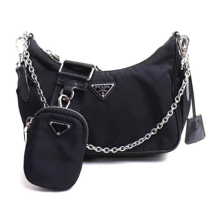 PRADA プラダ 2Wayショルダーバッグ ブラック 1BH204_R064_F0002 レディース【中古】