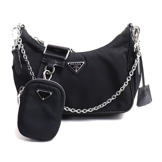 PRADA プラダ 2Wayショルダーバッグ ブラック 1BH204_R064_F0002 レディース【中古】