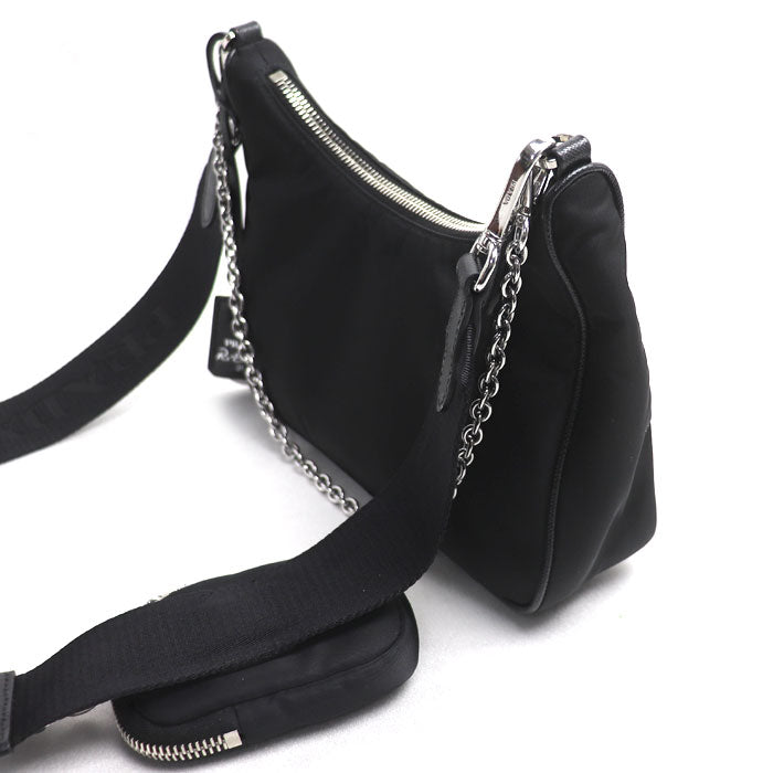 PRADA プラダ 2Wayショルダーバッグ ブラック 1BH204_R064_F0002 レディース【中古】