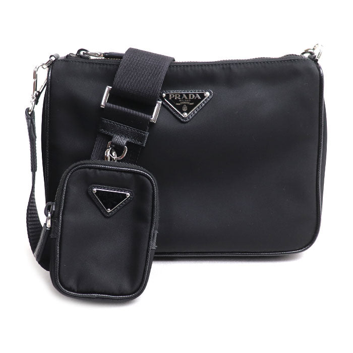PRADA プラダ テスート ショルダーバッグ ブラック 2VH113_2DMH_F0002 ＩＣチップ レディース【中古】