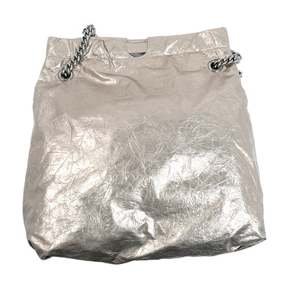 BALENCIAGA バレンシアガ クラッシュ ミディアムトート ショルダーバッグ シャンパンゴールド 742941 レディース【中古】【美品】