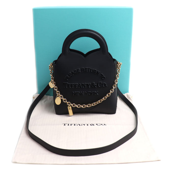 TIFFANY&Co. ティファニー リターントゥティファニー 2Wayショルダーバッグ チャームミニ ブラック レディース【中古】【美品】