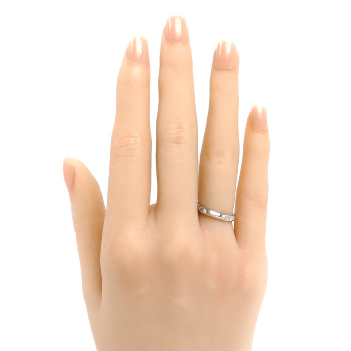TIFFANY&Co. ティファニー Pt950プラチナ トゥルーバンド リング・指輪 ダイヤモンド 6.5号 4.3g レディース【中古】【美品】