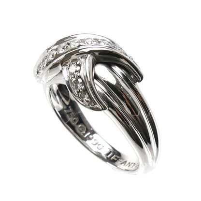 TIFFANY&Co. ティファニー K18WG ホワイトゴールド シグネチャー リング・指輪 ダイヤモンド 7.5号 5.9g レディース【中古】【美品】