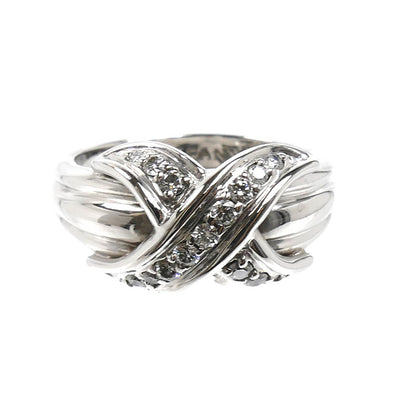 TIFFANY&Co. ティファニー K18WG ホワイトゴールド シグネチャー リング・指輪 ダイヤモンド 7.5号 5.9g レディース【中古】【美品】