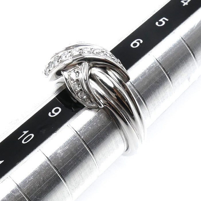 TIFFANY&Co. ティファニー K18WG ホワイトゴールド シグネチャー リング・指輪 ダイヤモンド 7.5号 5.9g レディース【中古】【美品】