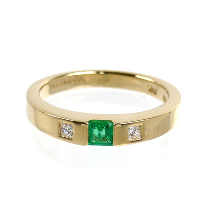 TIFFANY&Co. ティファニー K18YG イエローゴールド リング・指輪 エメラルド ダイヤモンド 10.5号 3.5g レディース【中古】【美品】