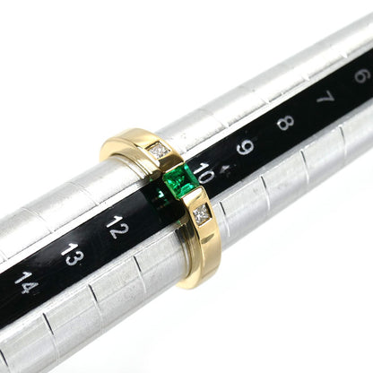 TIFFANY&Co. ティファニー K18YG イエローゴールド リング・指輪 エメラルド ダイヤモンド 10.5号 3.5g レディース【中古】【美品】