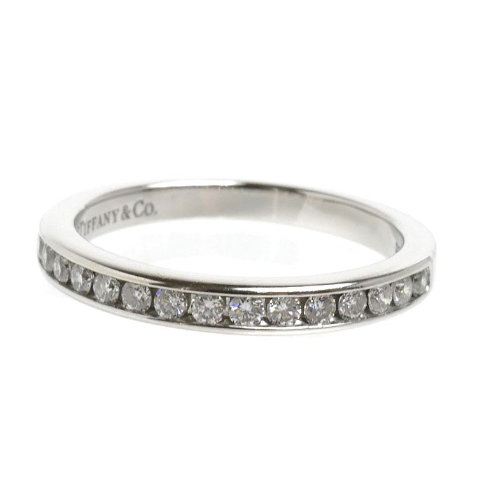 TIFFANY&Co. ティファニー Pt950プラチナ ハーフサークル チャネルセッティング リング・指輪 ダイヤモンド 10号 4.0g レディース【中古】【美品】