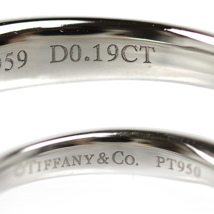 TIFFANY&Co. ティファニー Pt950プラチナ ハーモニー リング・指輪 #64384 ダイヤモンド0.19ct 4.5号 3.0g レディース【中古】【美品】