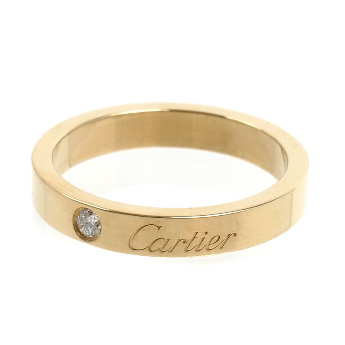 CARTIER カルティエ K18YG イエローゴールド エングレーブド 1Pダイヤ リング・指輪 B4243150 ダイヤモンド 10号 50 3.7g レディース【中古】【美品】