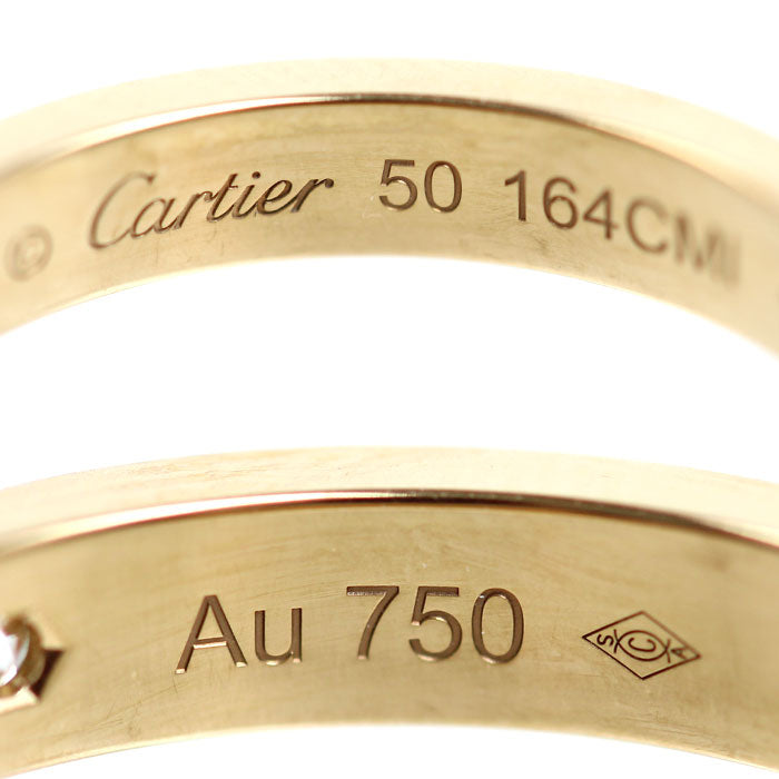 CARTIER カルティエ K18YG イエローゴールド エングレーブド 1Pダイヤ リング・指輪 B4243150 ダイヤモンド 10号 50 3.7g レディース【中古】【美品】
