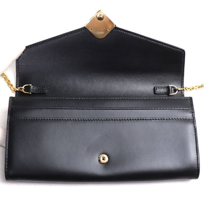 FENDI フェンディ FF ダイヤモンド チェーンウォレット 長財布 ブラック 8M0365ALV4F0KUR レディース【中古】【美品】