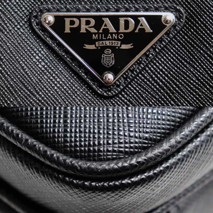PRADA プラダ サフィアーノ トラベル ショルダーバッグ ブラック 2VH170_9Z2_F0002_V_OOO IC ユニセックス【中古】【美品】