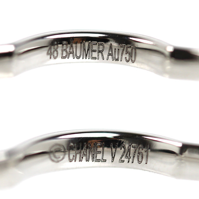 CHANEL シャネル K18WG ホワイトゴールド カメリア 1P ダイヤ リング・指輪 ダイヤモンド 8号 48 2.3g レディース【中古】【美品】