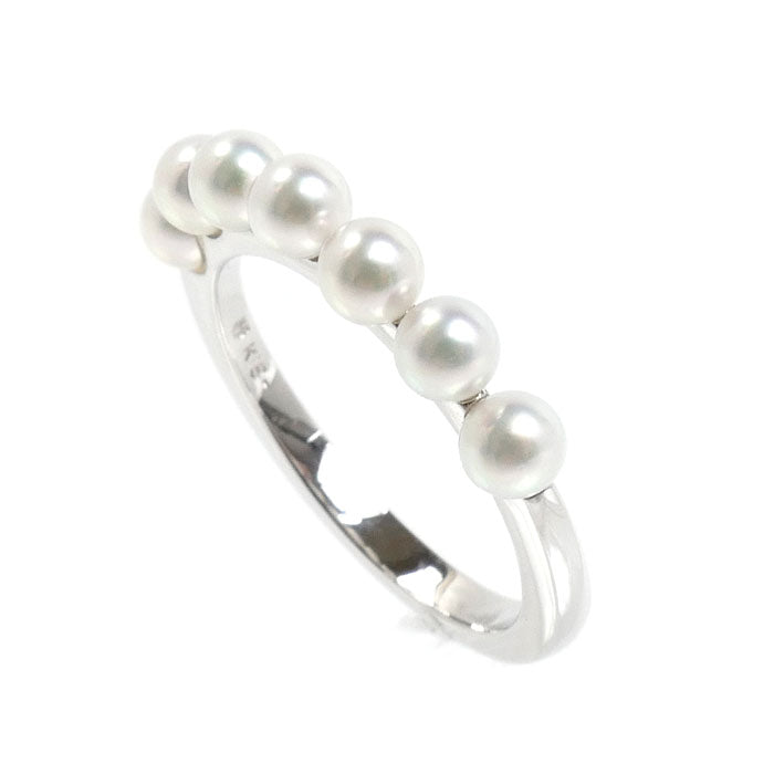 MIKIMOTO ミキモト K18WG ホワイトゴールド リング・指輪 PR-1426 パール約3.5mm 11号 3.0g レディース【中古】【美品】