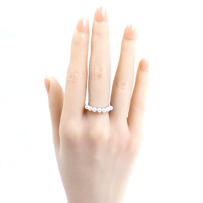 MIKIMOTO ミキモト K18WG ホワイトゴールド リング・指輪 PR-1426 パール約3.5mm 11号 3.0g レディース【中古】【美品】