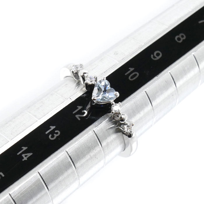 Vendome Aoyama ヴァンドーム青山 K18WG ホワイトゴールド リング・指輪 アクアマリン ダイヤモンド 11号 2.1g レディース【中古】