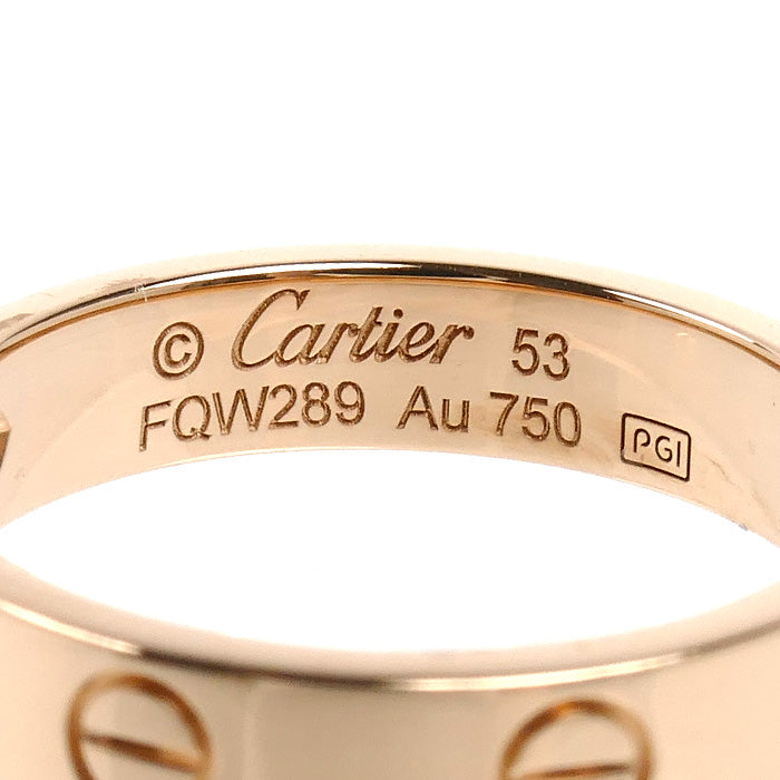 CARTIER カルティエ K18PG ピンクゴールド ミニラブ 1P ダイヤ リング・指輪 B4050753 ダイヤモンド 13号 53 4.5g レディース【中古】【美品】