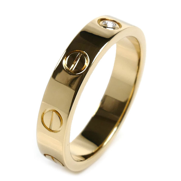 CARTIER カルティエ K18YG イエローゴールド ミニラブ 1Pダイヤ リング・指輪 B4056151 11号 51 4.5g レディース【中古】【美品】