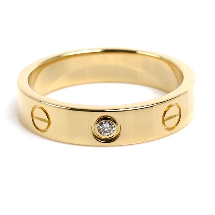 CARTIER カルティエ K18YG イエローゴールド ミニラブ 1Pダイヤ リング・指輪 B4056151 11号 51 4.5g レディース【中古】【美品】
