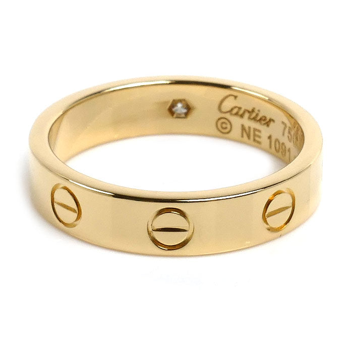 CARTIER カルティエ K18YG イエローゴールド ミニラブ 1Pダイヤ リング・指輪 B4056151 11号 51 4.5g レディース【中古】【美品】
