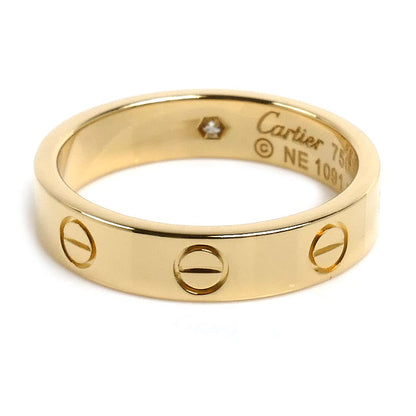 CARTIER カルティエ K18YG イエローゴールド ミニラブ 1Pダイヤ リング・指輪 B4056151 11号 51 4.5g レディース【中古】【美品】