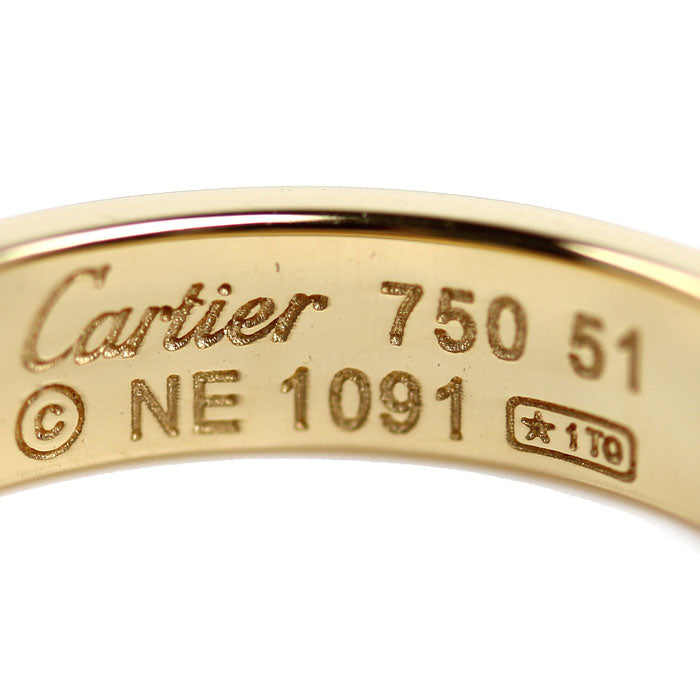 CARTIER カルティエ K18YG イエローゴールド ミニラブ 1Pダイヤ リング・指輪 B4056151 11号 51 4.5g レディース【中古】【美品】