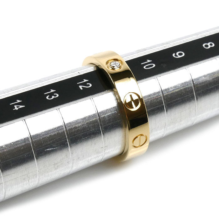 CARTIER カルティエ K18YG イエローゴールド ミニラブ 1Pダイヤ リング・指輪 B4056151 11号 51 4.5g レディース【中古】【美品】