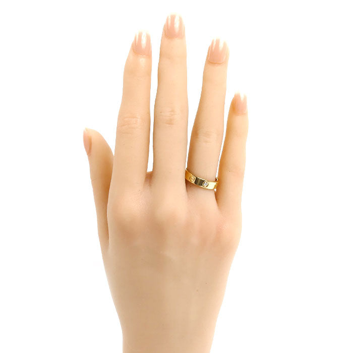 CARTIER カルティエ K18YG イエローゴールド ミニラブ 1Pダイヤ リング・指輪 B4056151 11号 51 4.5g レディース【中古】【美品】