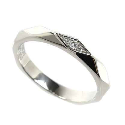 Boucheron ブシュロン Pt950プラチナ ファセット ダイヤ ミディアム リング・指輪 JAL00090 ダイヤモンド 9号 49 4.2g レディース【中古】【美品】