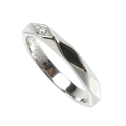 Boucheron ブシュロン Pt950プラチナ ファセット ダイヤ ミディアム リング・指輪 JAL00090 ダイヤモンド 9号 49 4.2g レディース【中古】【美品】