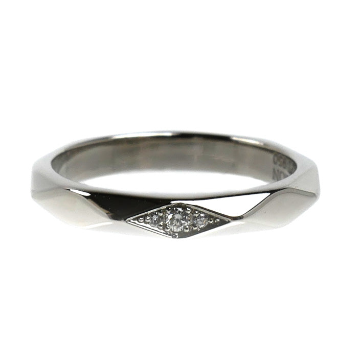 Boucheron ブシュロン Pt950プラチナ ファセット ダイヤ ミディアム リング・指輪 JAL00090 ダイヤモンド 9号 49 4.2g レディース【中古】【美品】