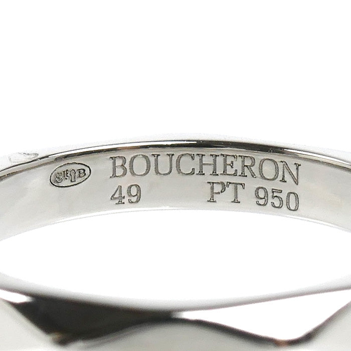 Boucheron ブシュロン Pt950プラチナ ファセット ダイヤ ミディアム リング・指輪 JAL00090 ダイヤモンド 9号 49 4.2g レディース【中古】【美品】