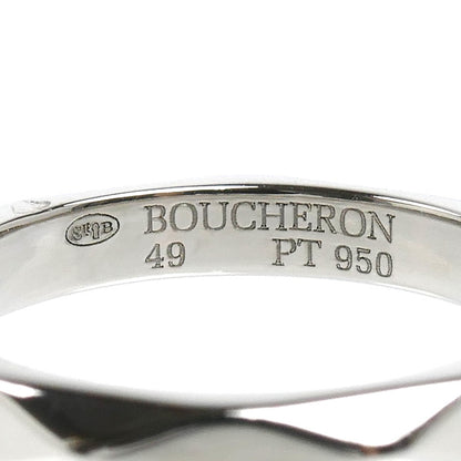 Boucheron ブシュロン Pt950プラチナ ファセット ダイヤ ミディアム リング・指輪 JAL00090 ダイヤモンド 9号 49 4.2g レディース【中古】【美品】