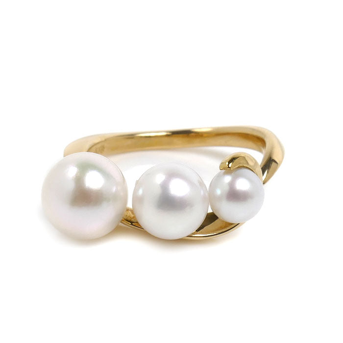 STAR JEWELRY スタージュエリー K18YG イエローゴールド リング・指輪 パール約4.5～7.0mm 7号 3.1g レディース【中古】