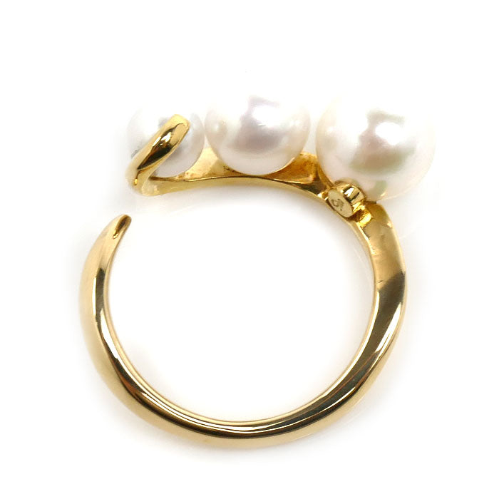 STAR JEWELRY スタージュエリー K18YG イエローゴールド リング・指輪 パール約4.5～7.0mm 7号 3.1g レディース【中古】