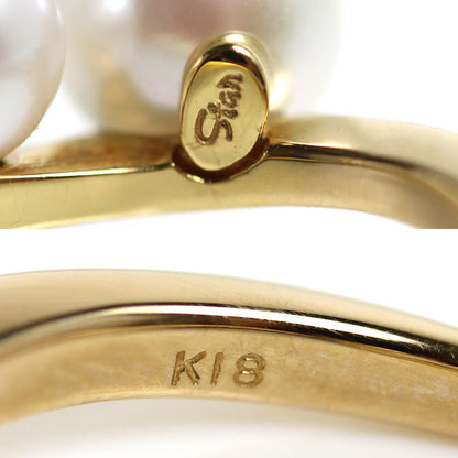 STAR JEWELRY スタージュエリー K18YG イエローゴールド リング・指輪 パール約4.5～7.0mm 7号 3.1g レディース【中古】