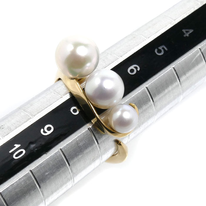 STAR JEWELRY スタージュエリー K18YG イエローゴールド リング・指輪 パール約4.5～7.0mm 7号 3.1g レディース【中古】