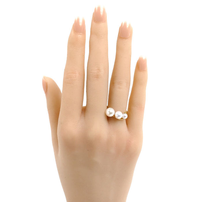 STAR JEWELRY スタージュエリー K18YG イエローゴールド リング・指輪 パール約4.5～7.0mm 7号 3.1g レディース【中古】