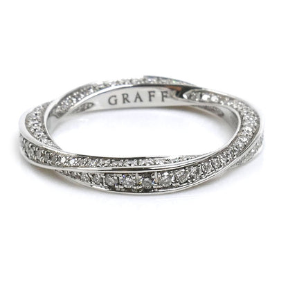 GRAFF グラフ K18WG ホワイトゴールド スパイラル ダイヤ リング・指輪 RGR558 ダイヤモンド 6号 1.9g レディース【中古】【美品】