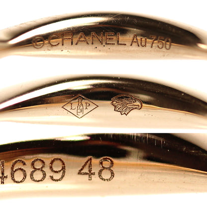 CHANEL シャネル K18PG ピンクゴールド カメリア ハーフエタニティ リング・指輪 J10836 ダイヤモンド 8号 48 2.3g レディース【中古】【美品】